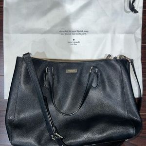 kate spade new york large black satchel bag